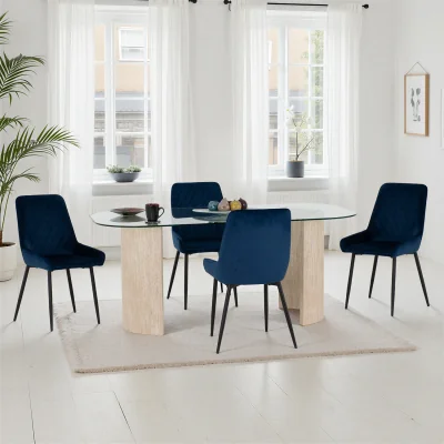 The Range Modena Dining Set with Avery Chairs - Blue