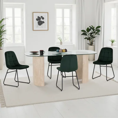 The Range Modena Dining Set with Lukas Chairs - Green