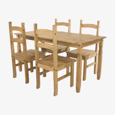 The Range Corona Rectangular Table With Four Chairs - Pine