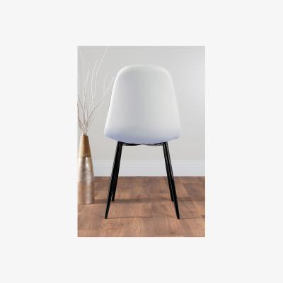 The Range Giovani Round BLACK 120cm Table 4 Corona Black Leg Chairs - White