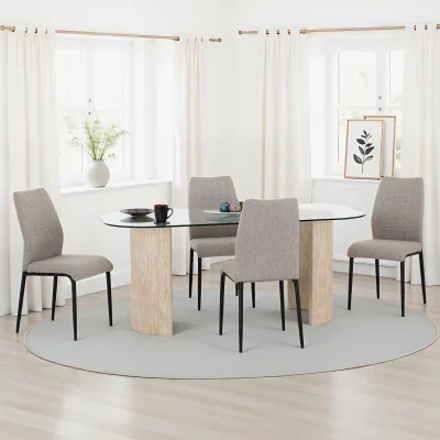 The Range Modena Dining Set with Chilton Chairs - Grey