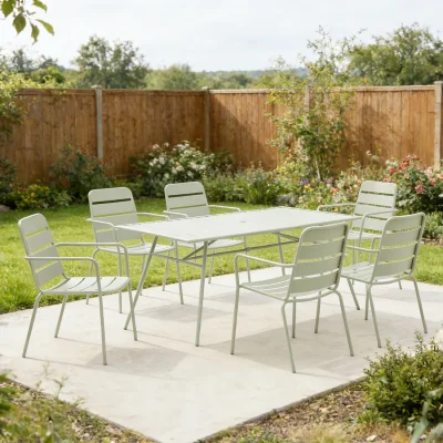 The Range Ealing Dining Table and Chair Set - Green