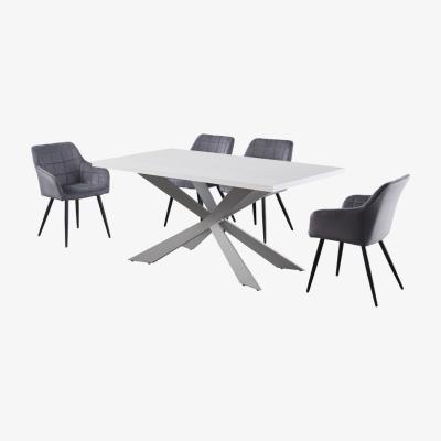 The Range Camden Duke LUX Dining Set Includes a Table with Set of 4 chairs - Dark Grey
