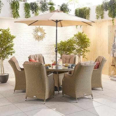 The Range Nova Thalia Six Seater Round Dining Set - Willow