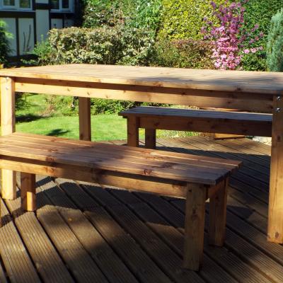 The Range Six Seater Form Bench Set - Redwood