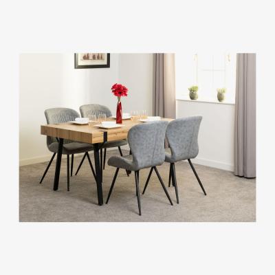 The Range Treviso and Quebec Dining Set - Light Oak Effect and Grey PU