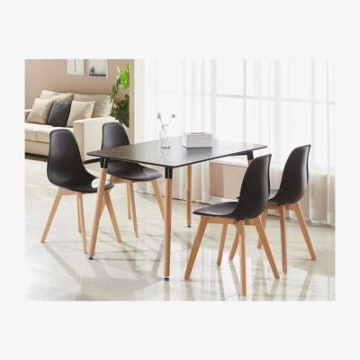 The Range Rico Halo Dining Set with a Table and Set of 4 Chairs - Black