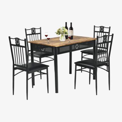 The Range Costway 5 PCS Dining Table Chairs Set Modern Kitchen Set - Black