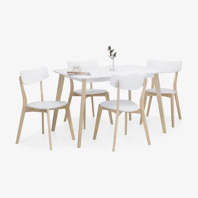 The Range Casa Rectangular Dining Table and Chairs Set - White