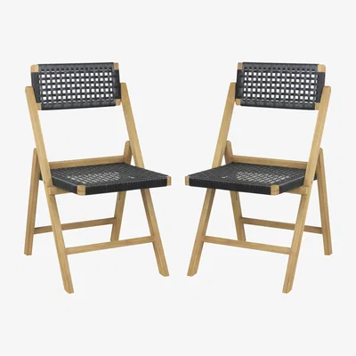 The Range Set of 2 Portable Dining Chair - Brown