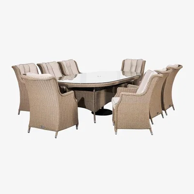 The Range Thalia 8 Seat Oval Dining Set-Willow