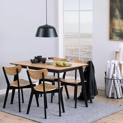 The Range Roxby Dual Shade Dining Table and Chair Set - Oak / 120cm