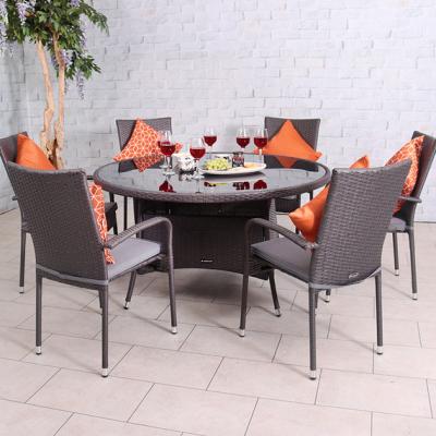 The Range MALAGA 6 Seater Stacking Dining Set  - Grey