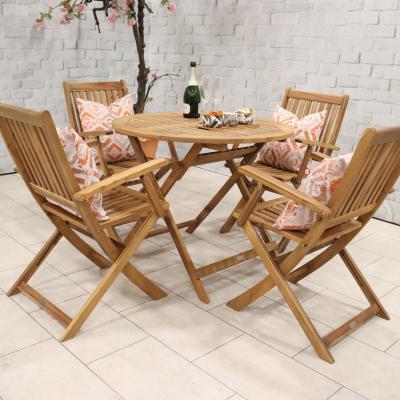 The Range MANHATTAN 4 Seater Dining Set With Folding Armchairs - Natural