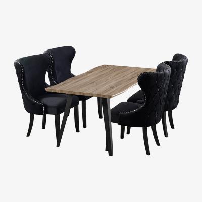 The Range Mayfair Rocco Dining Set a Table and Chairs Set of 4 - Black