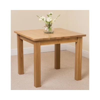 The Range Oslo 90 x 90 cm Oak Small Dining Table and 4 Montana Fabric Chairs - Beige