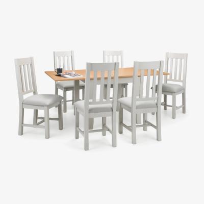 The Range Richmond Flip-Top Table and Chairs Set - Grey / 1 Table and 6 Chairs