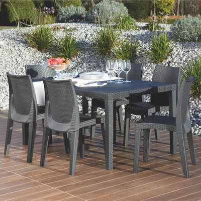 The Range Tuscany 6 Seat Dining Set - Anthracite