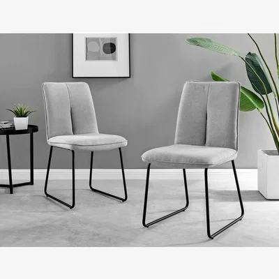 The Range Kylo Brown Wood Effect Dining Table  4 Halle Chairs - Light Grey