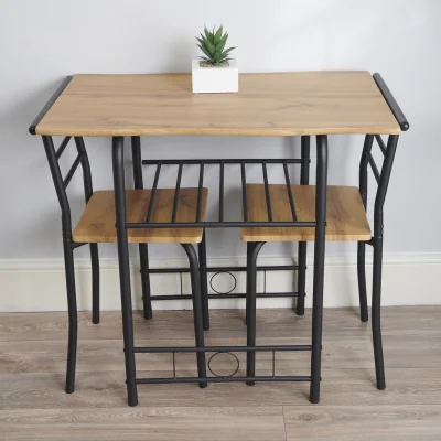 The Range Live Edge Compact Dining Set - Oak