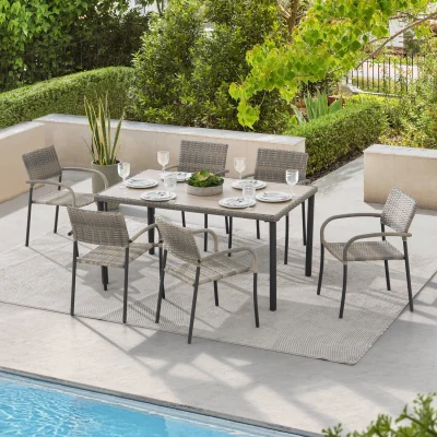 The Range Matara 6 Seater Dining Set - Grey