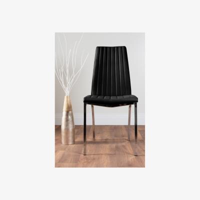 The Range Novara White High Gloss 120cm Dining Table  4 Isco Chairs - Black
