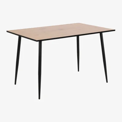 The Range Wyld Haus Venice 5-Piece Dining Set Natural Oak-Effect Table with 4 Light Grey Fabric Chairs - Natural and Black