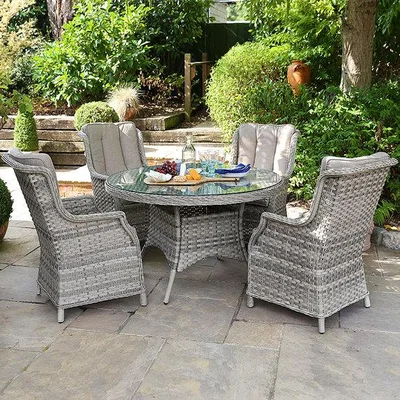 The Range Nova Oyster Four Seater Round Dining Set - Grey