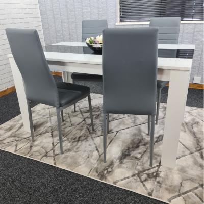 The Range Dining White Black Table and 4 Chairs Kitchen Set - Grey