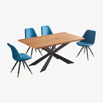 The Range Sofia Duke LUX Dining Set with a Table and Modern Chairs Set of 4 - Blue