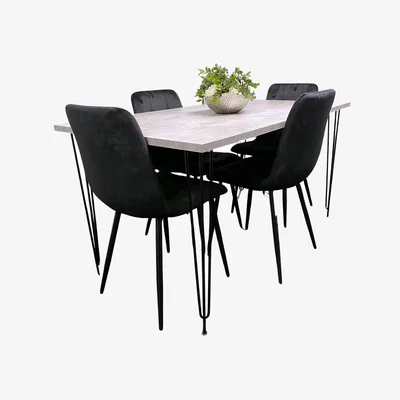 The Range Kosy Koala Iron Stone grey Dining Set of 6 - Black