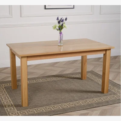 The Range Oslo 150 x 90 cm Medium Oak Dining Table and 6 Yale Chairs - Brown