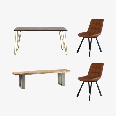 The Range Dallas Rectangular Dark Mango Wooden Dining Table Set With 2 Chairs And 1 Bench - Dark Wood