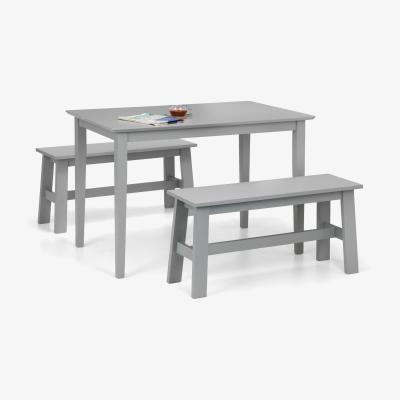 The Range Kobe Rectangular Table and Benches Set - Grey