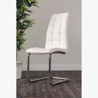 The Range Florini V Black Dining Table and 6 Murano Chairs - White