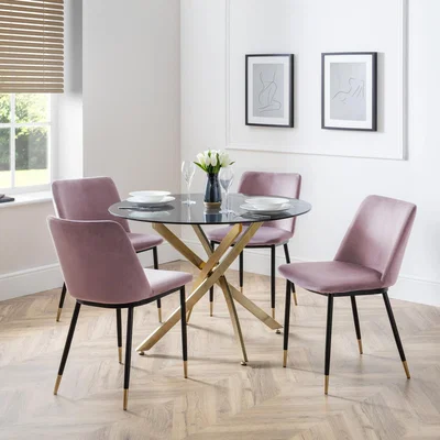 The Range Monero Round Table and Delaunay Chairs Set - Pink