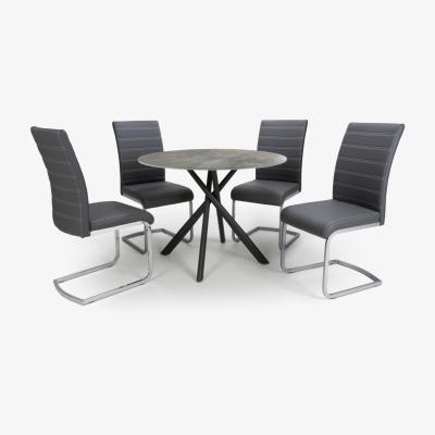 The Range Avesta Grey Table and Callisto Chairs - Grey