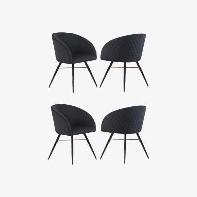 The Range Vittorio Rocco LUX Dining Set Includes a Table and Chairs Set of 4 - Black