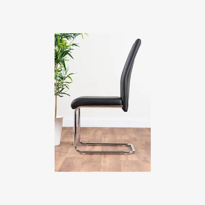 The Range Novara Round Dining Table  2 Lorenzo Chairs Set - Black