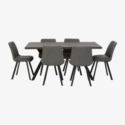 The Range Westford Rectangle Dining Table with 6 Chairs Set