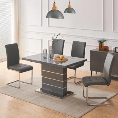 The Range 7 Piece Dining Set with Tempered Glass Table Top  - Grey