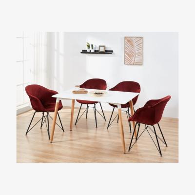The Range Valentina Halo Dining Set Includes a Table and Chairs Set of 4 - Red
