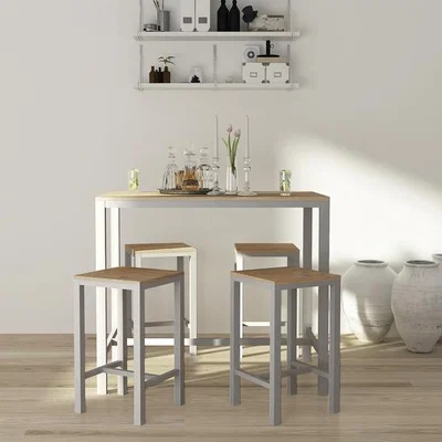 The Range Lexington Bar Dining Set - Light Grey