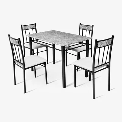 The Range Marble 5-piece Kitchen Dining Set - Grey