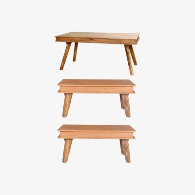 The Range Indus Sheesham Wooden Medium Size Dining Table Set And 2 Benches - Light Wood