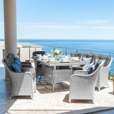 The Range Camilla 8 Seat Rec Dining Set - White Wash