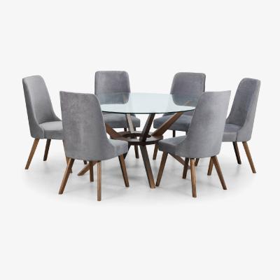 The Range Chelsea 140cm Table and Huxley Chairs Set - Grey