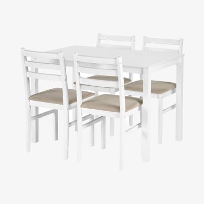 The Range Keats Rectangular Table with 4 Chairs Dining Set - White