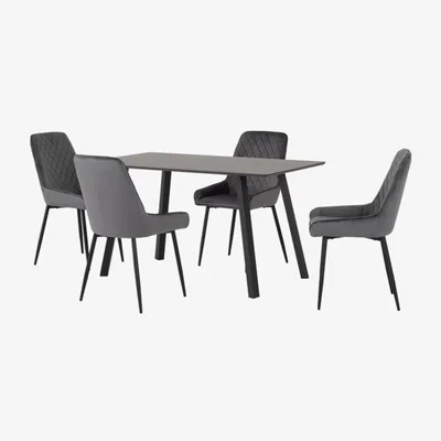 The Range Berlin Dining Set with Avery Chairs - Emerald Green