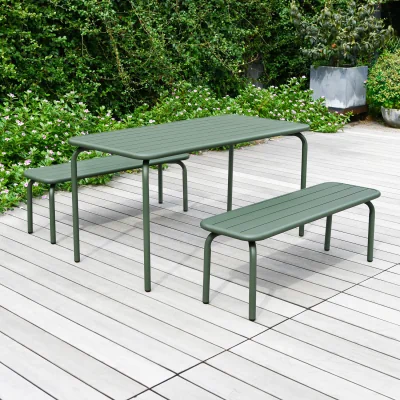 The Range Eton Aluminium Bench Set - Green